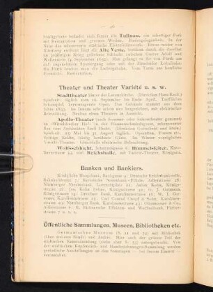 Theater und Theater Variété u.s.w.