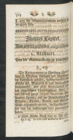 Zweytes Capitel. Von andern geistlichen corporibus