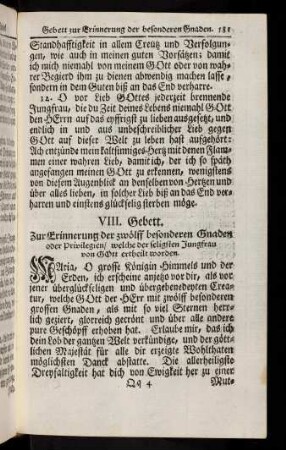 581-599, Zweyter Absatz. VIII. Gebet - XIII. Drey Gebettlein; Litaney