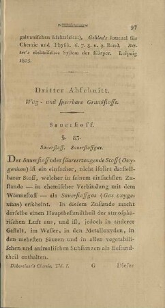 Dritter Abschnitt. Wäg- und sperrbare Grundstoffe.