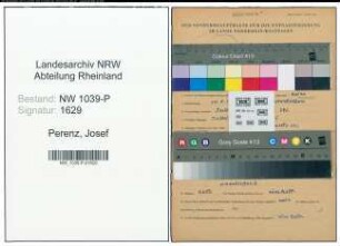 Entnazifizierung Josef Perenz , geb. 15.05.1899 (Bergmann)