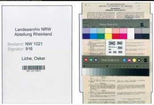 Entnazifizierung Oskar Liche , geb. 09.11.1900 (Postbeamter)