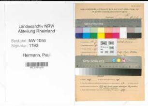 Entnazifizierung Paul Hermann , geb. 15.07.1910 (Sattler)