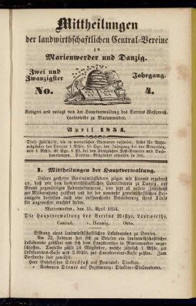 Zwei und Zwanzigster Jahrgang. No. 4.