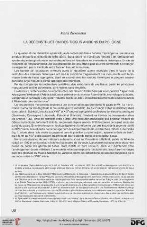 33: La reconstruction des tissus anciens en Pologne