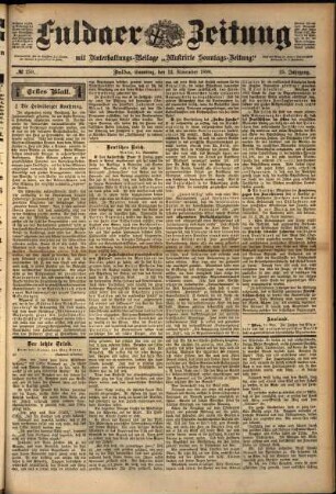 Erste Ausgabe vom Samstag, den 12. November 1898.