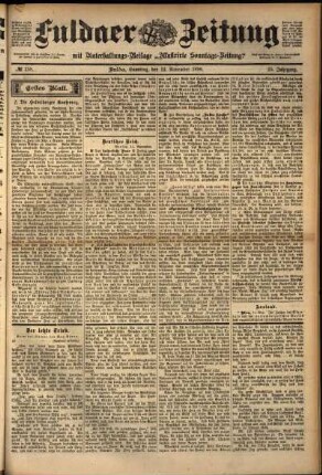 Erste Ausgabe vom Samstag, den 12. November 1898.