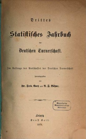Statistisches Jahrbuch der Deutschen Turnerschaft. 3. 1871