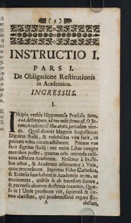 1-64, Instructio I.