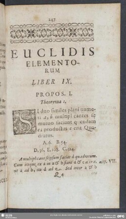 Euclidis Elementorum Liber IX