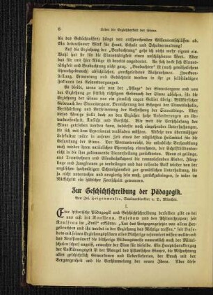 Zur Geschichtsschreibung der Pädagogik