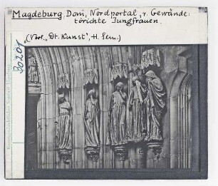 Magdeburg, Dom: Nordquerhausportal, rechtes Gewände, törichte Jungfrauen