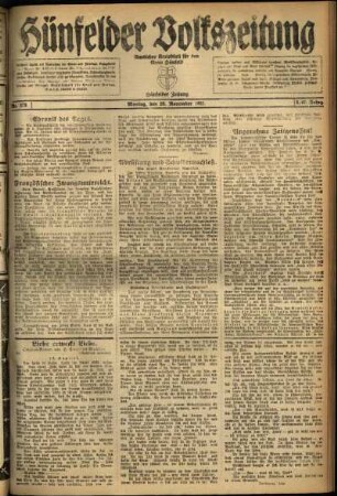 Ausgabe vom Montag, den 28. November 1921.