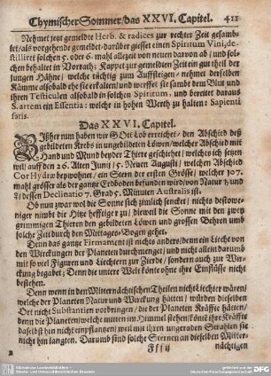 Das XXVI. Capitel.
