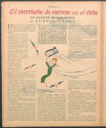 El secretario de correos en el cielo : Un cuento humorístico de Ludwig Thoma