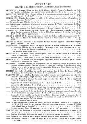 Ouvrages Relatifs A La Philologie Et A L'Archèologie Égyptiennes