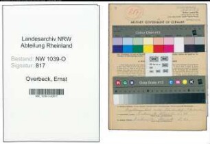 Entnazifizierung Ernst Overbeck , geb. 10.01.1911 ()