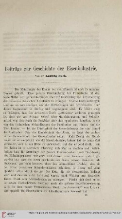14: Beiträge zur Geschichte der Eisenindustrie