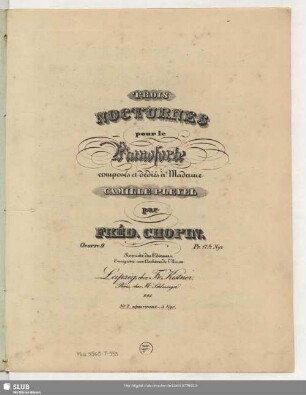 Trois nocturnes pour le pianoforte : Oeuvre 9