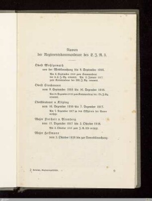 Namen der Regimentskommandeure