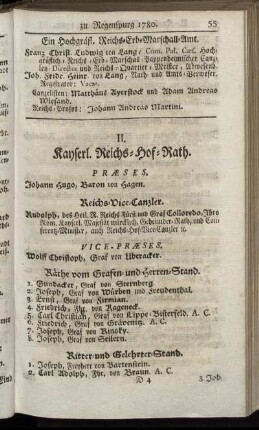 II. Kayserl. Reichs-Hof-Rath.