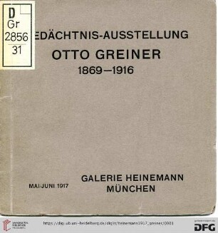 Gedächtnis-Ausstellung Otto Greiner