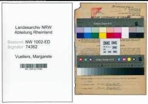 Entnazifizierung Margarete Vuellers, geb. 27.04.1903 (Lehrerin)