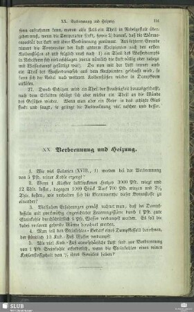 XX. Verbrennung und Heizung