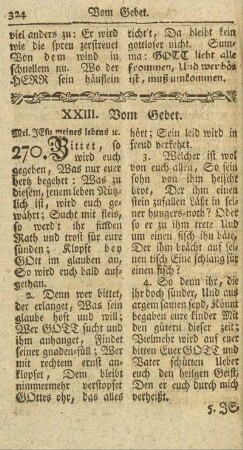 XXIII. Vom Gebet