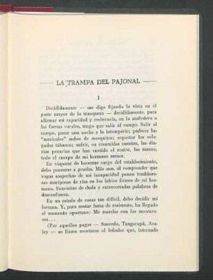 La trampa del pajonal