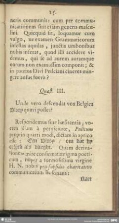 Quaest. III. Unde vero descendat vox Belgica Dloop quaeri posset?