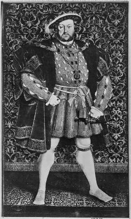 Heinrich VIII., König von England : Holbein, Hans der Jüngere (1497/1498-1543): Heinrich VIII., König von England. Kopie nach Wandgemälde, ehem. Schloss Whitehall