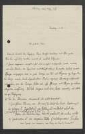 Brief von Georg Fischer an Unbekannt