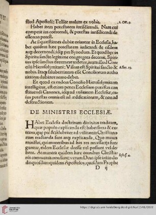 De ministris ecclesiae