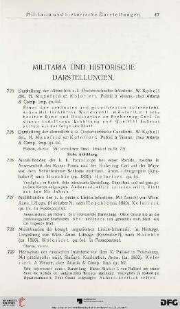 Militaria und historische Darstellungen (Nr. 724-786)
