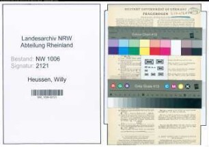 Entnazifizierung Willy Heussen , geb. 09.12.1904 (Kohlenhaendler)