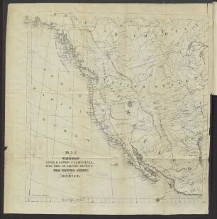Map of Oregon Upper & Lower California, with part of British-America, the United States and Mexico.