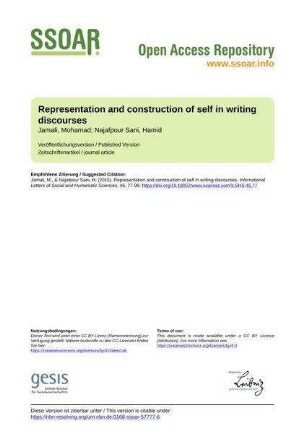Representation and construction of self in writing discourses