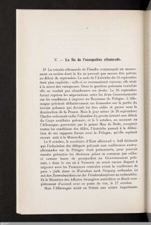 V. La fin de l'occupation allemande