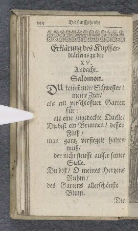 Die funfzehende Andacht / über das Hohelied Salomonis.