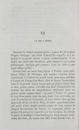 XII La vie à Venise