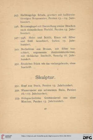 Skulptur (Nr. 351-353)