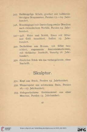 Skulptur (Nr. 351-353)