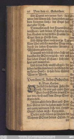 Von der H. Zehn Gebothen.