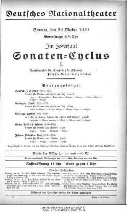 Sonaten-Cyclus I.