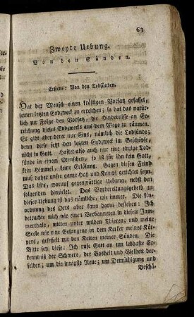 Zweyte Uebung. Von den Sünden.