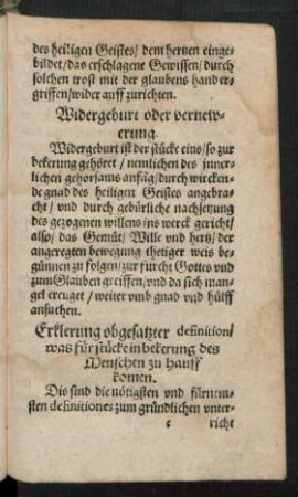 Widergeburt oder vernewerung.