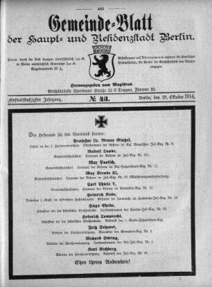1914,43: No. 43, 25. Oktober 1914