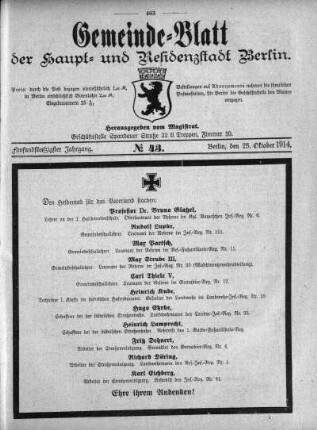 1914,43: No. 43, 25. Oktober 1914