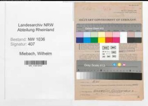 Entnazifizierung Wilhelm Miebach , geb. 20.11.1895 (Lokfuehrer)